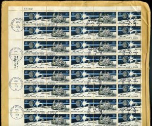 UNITED STATES SPACE  #1434/35 SHEET ADDRESSED  KENNEDY SPACE CENTER CANCEL FDC 