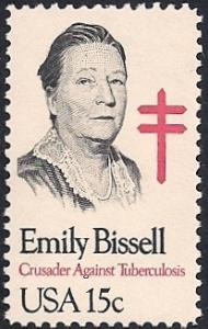 #1823 15 cent Emily Bissell, mint OG NH EGRADED VF-XF 85