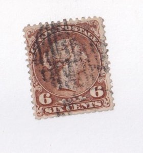 CANADA # 27 VF-6cts LARGE QUEEN VERTICLE LINED CANCEL