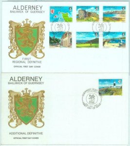 84231 - ALDERNEY - Set of 3 FDC COVER 1983 - GOLF architecture LIGHTHOUSES