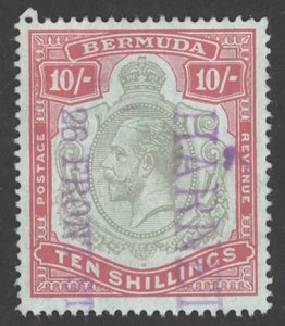 Bermuda Sc# 96 Used 1924 10sh King George V