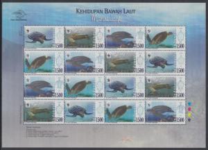 XG-AM050 INDONESIA - Wwf, 2010 Marine Life, Sea Turtles MNH Sheet