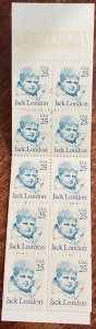 US #2182a MNH Bklt Pane of 10 w/Cover Folded Jack London SCV $5.00 L42