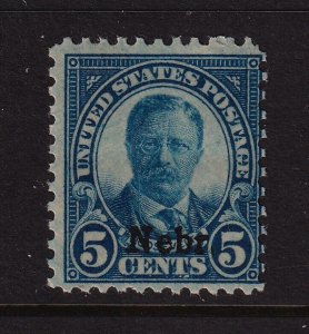 1929 Roosevelt Sc 674 5c NEBRASKA overprint MNH single CV $30 (F