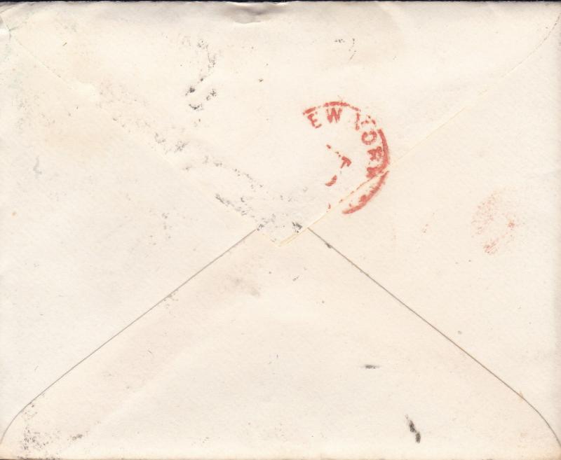 Great Britain 1874 3d Queen Victoria Oxford 603 Duplex on Cover to New York.