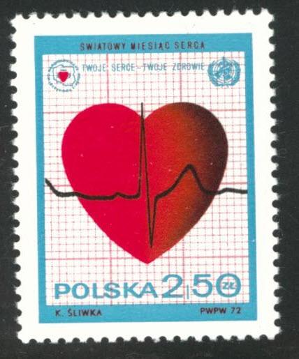 Poland Scott 1875 MNH** 1972 Heart Health