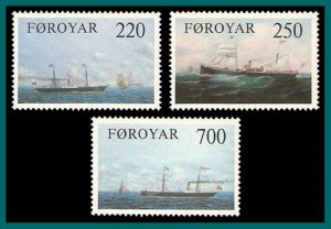 Faroe Islands 1983 Old Cargo Liners, MNH 90-92,SG78-SG80