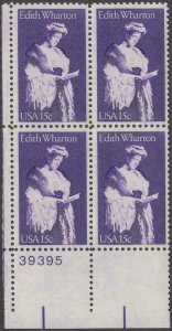 Scott # 1832 - US Plate Block Of 4 - Edith Wharton - MNH - 1980