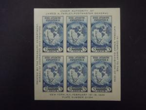 1933 #735 3c National Stamp Exhibition Sheet of 6  MNH NGAI VF