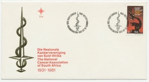 Cover / Postmark South Africa 1981 National Cancer Association - Microscope