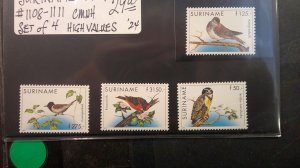 Suriname 1997 Birds Scott# 1108-1111 complete MNH XF set of 4 HIGH VALUES