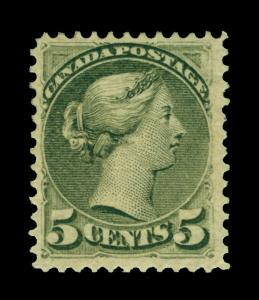 CANADA 1876  Queen Victoria  5c slate green  Scott # 38  mint MH VF