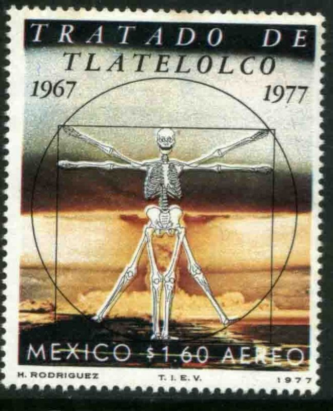 MEXICO C533a, 10th ANNIV OF THE TREATY OF TLALTELOLCO, WATERMKD. MINT, NH. VF.