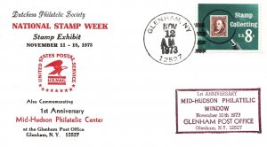 NATIONAL STAMP WEEK 1st ANNIVERSARY MID-HUDSON PHILATELIC CENTER CACHET 1973