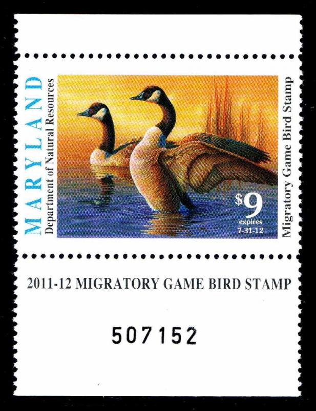 2011 Maryland Duck Stamp - MD-38- OGNH - VF/XF (ESP STOCK)