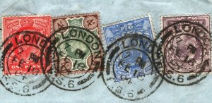 GB KEVII Cover 4-Colour LATE FEE 1/1½d DLR London Germany Telephones 1904 K36c