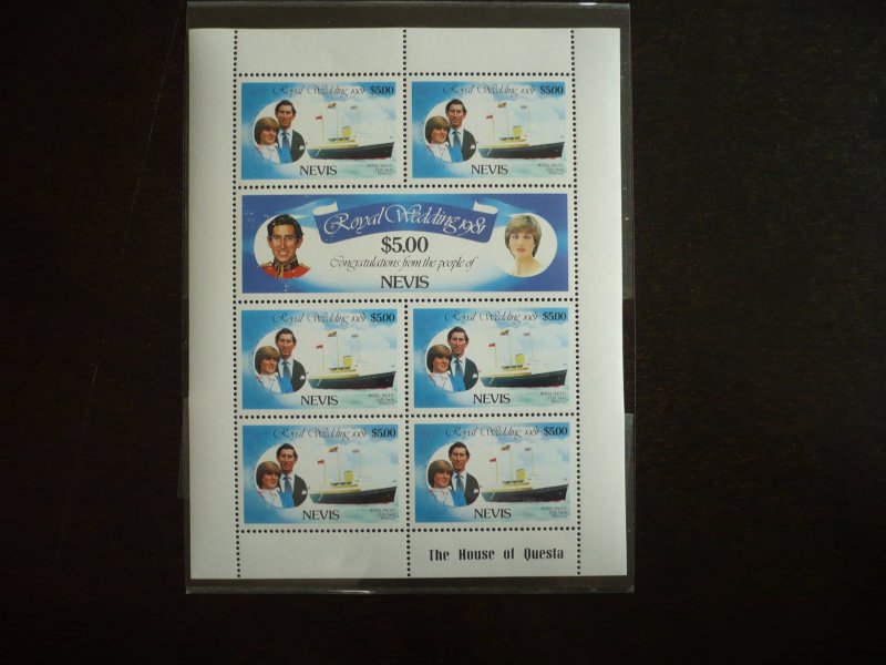 Stamps - Nevis - Scott# 139-140 - Mint Never Hinged Souvenir Sheet
