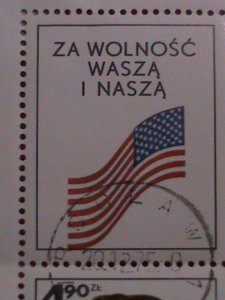 POLAND : - BI-CENTENARY OF AMERICAN MINI CTO HING SHEET LAST ONE. CTO SHEET