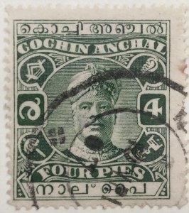 AlexStamps INDIA - COCHIN #24 VF Used 