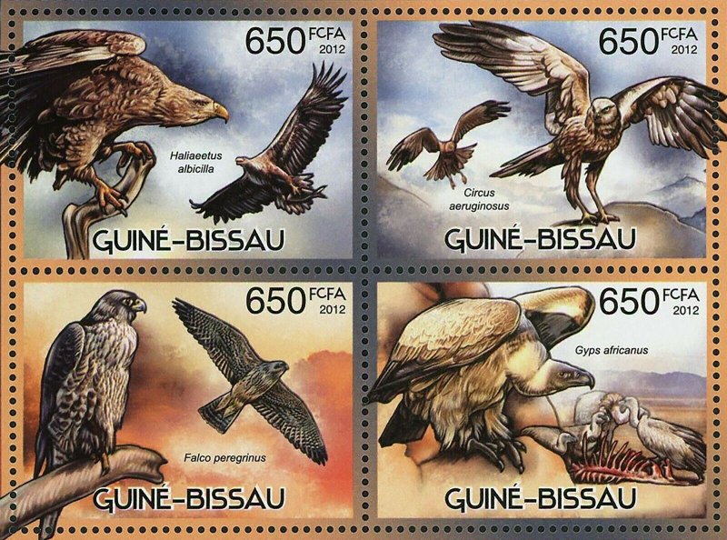 Birds of Prey Stamp Falco Peregrinus Haliaeetus Pelagicus S/S MNH #6077-6080