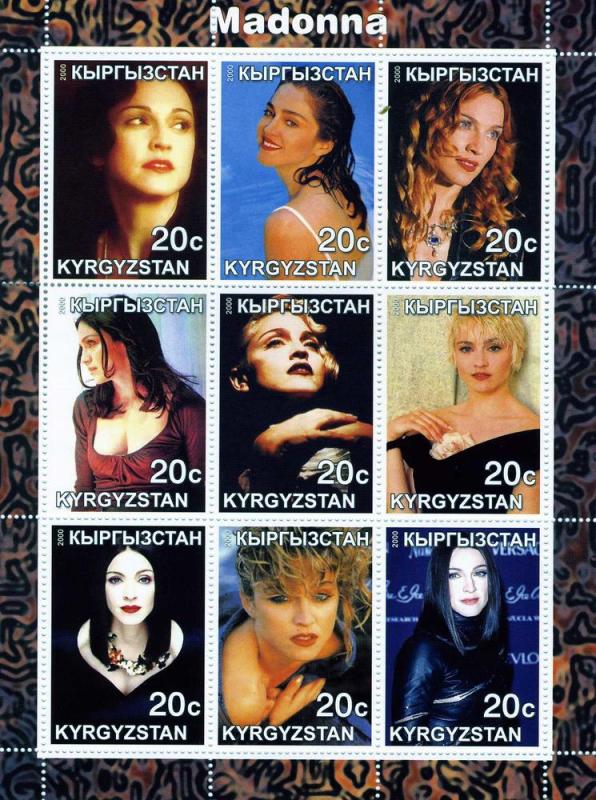 Kyrgyzstan 2000 MADONNA American Singer Sheet Perforated mnh.vf