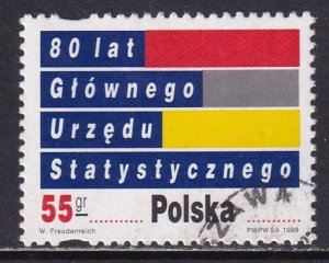 Poland 1998 Sc 3413 Main Board of Statistics 80th Anniversary Stamp Used