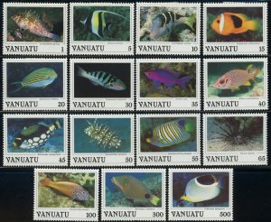 Vanuatu #442-456 Fish marine Life Postage Stamps Topical 1987 Mint LH