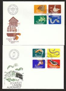 Liechtenstein 534-541 Animals 1974 Set of 2 U/A FDC  