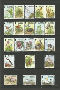 Alderney Flora and Fauna Complete Extended Set Of 21 Stamps MNH unmounted mint