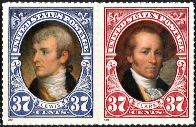 SC#3855-56 37¢ Lewis & Clark Bicentennial Booklet Pair (2004) SA