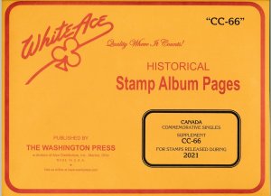 WHITE ACE 2021 Canada Commemorative Singles Stamp Album Supplement CC-66