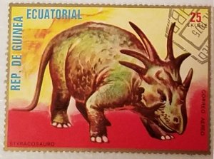 Equatorial Guinea Prehistoric Animals Styracosaurus