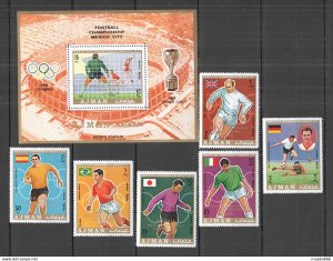 Ajman Football World Cup Mexico 1970 Overprint Michel 15 Euro Bl+Set ** Ar023