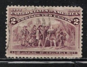 USA Scott # 231 Used  - Landing Of Columbus