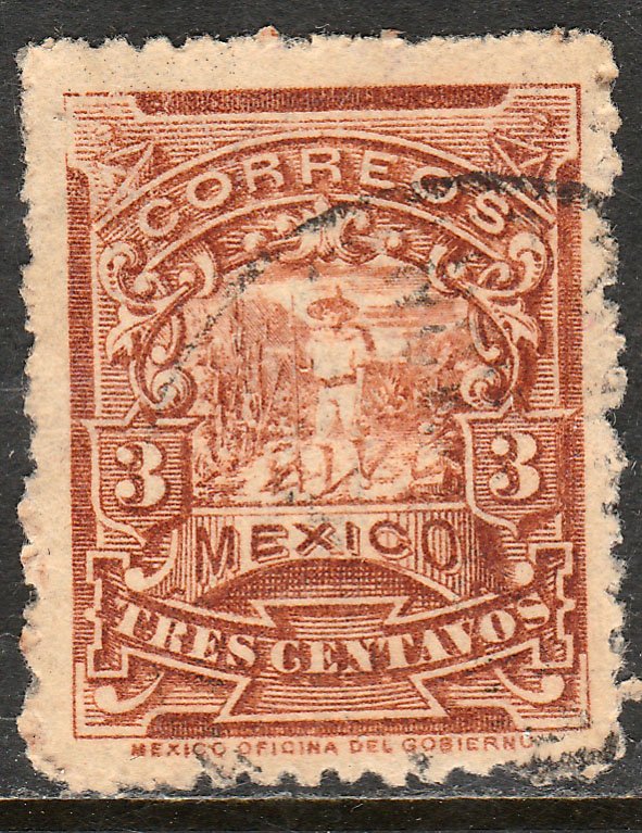 MEXICO 259 3cents MULITA WMK INTERLACED RM USED  F-VF. (159)