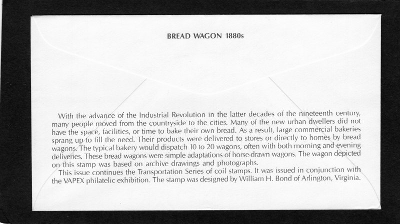 2136 Bread Wagon, FDC coil Artmaster