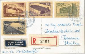 54369 - FOOTBALL - PORTUGAL -  POSTAL HISTORY: Sport stamps on POSTCARD 1952