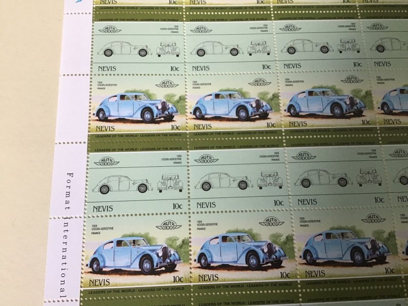 Nevis Voisin Aerodyne Classic Motor Car MNH full  stamps sheet 49546