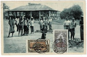 Middle Congo 1930 Brazzaville cancel on postcard to Canada, Scott 36