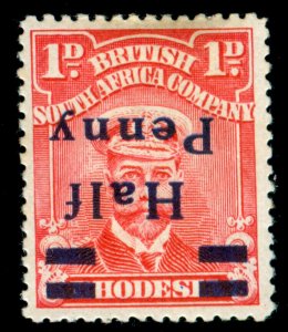 MOMEN: RHODESIA STAMPS SG #280a 1917 MINT OG H SURCHARGE INVERTED