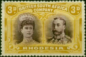 Rhodesia 1910 3d Purple & Ochre SG134 Fine MM