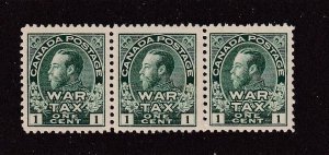 CANADA BOB # MR1 VF-MNH STRIP OF 3 KGV 1cts WAR TAX CAT VALUE $315