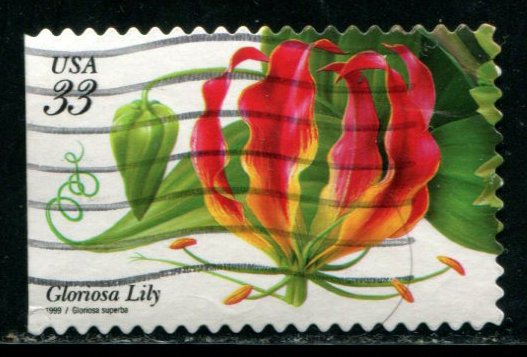 3312 US 33c Gloriosa Lily SA, used