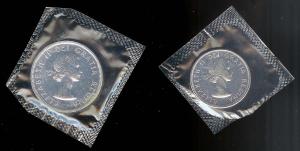 CANADA 1963 $1 & 50c both in original cello & GEM PROOFLIKE