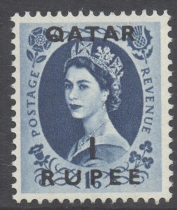 Qatar Scott 12 - SG12, 1957 Elizabeth II 1r MNH**