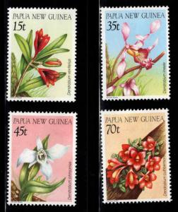 PNG Papua New Guinea Scott 651-654 MH* Orchid stamp set