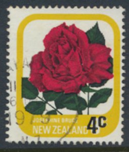 New Zealand  SG 1201 SC# 693 Opt Surcharge  Used  Rose - see detail & scan