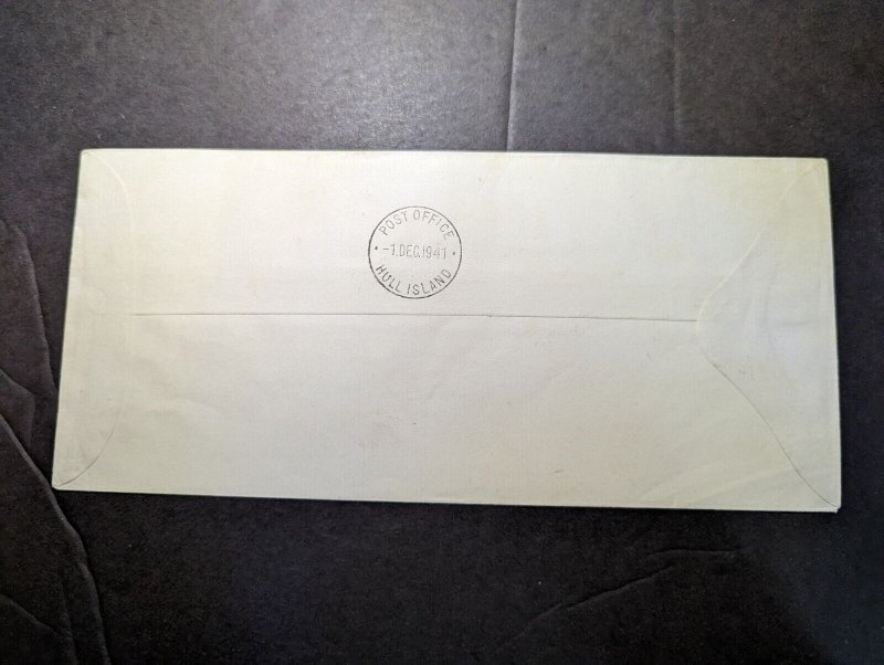 1941 Gilbert and Ellice Islands Cover Hull Island Local Use