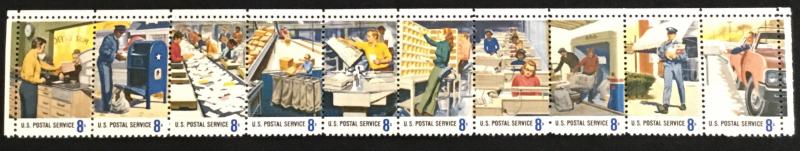 US #1489-1498 MNH (Folded once) Postal People SCV $2.50 L3