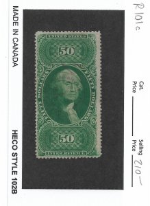 $50 Internal Revenue Tax Stamp, Sc # R101c, used. Nice Canx (55889)